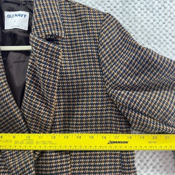 Old Navy Sports Blazer Womens S Brown Blue Plaid Jacket Academia Preppy Lined - Picture 11 of 15